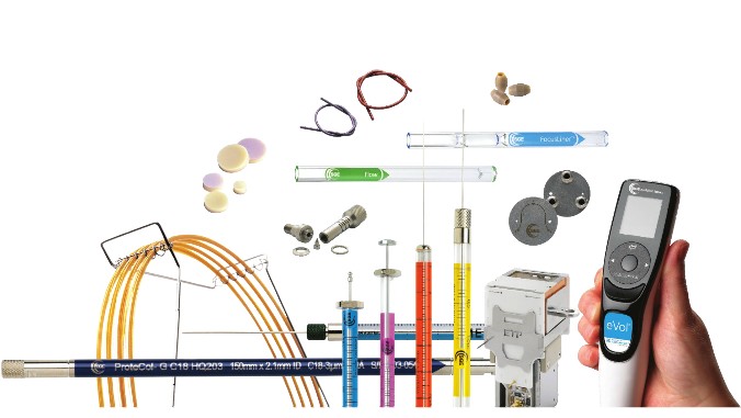 SGE Chromatography supplies, syringes, columns, ferrule, septa inlet liners